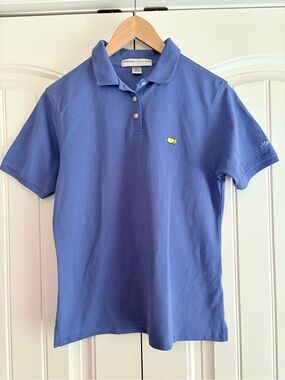 Masters Collection Polo Shirt Ladies Blue Golf Augusta National Sz M 100% Cotton